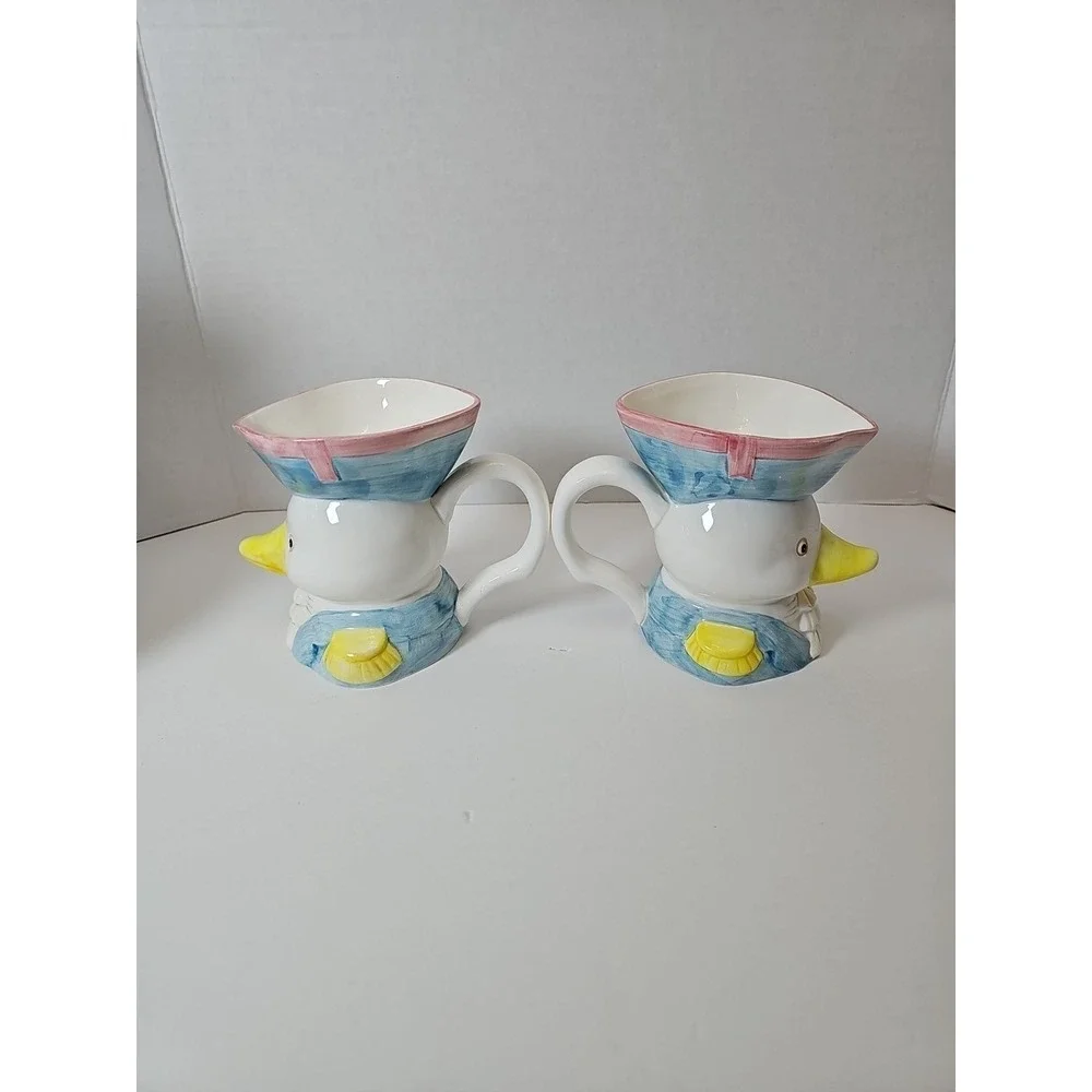 Vintage Fitz and Floyd Duck Admiral Revolutionary War Mug And ‎ Pitcher